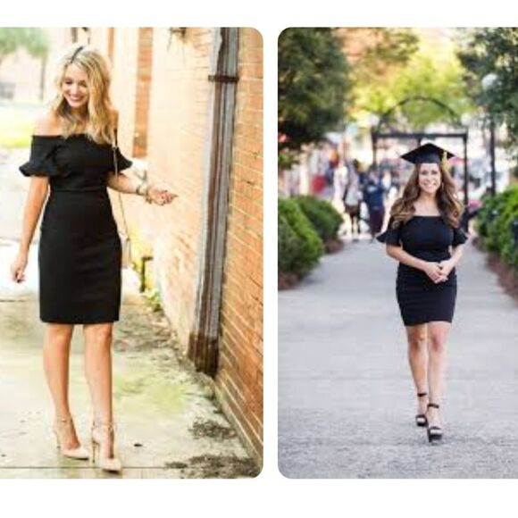 🆕️NWT Gianni Bini Fan Favs Tamara Off-the-Shoulder Sheath Bodycon Black Midi XS - Picture 3 of 16